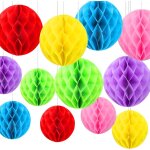 Tianyi - lot de 12 boules en nid d'abeille, boule papier decoration, kit de décoration de fête pour fêtes ... Tianyi - lot de 12 boules en nid d'abeille, boule papier decoration, kit de décoration de fête pour fêtes ...