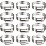 Tianyi - 12 collier de serrage tuyau arrosage en acier inoxydable, collier serflex inox 13 - 19mm, metal ... Tianyi - 12 collier de serrage tuyau arrosage en acier inoxydable, collier serflex inox 13 - 19mm, metal ...