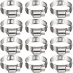 Tianyi - 12 collier de serrage tuyau arrosage en acier inoxydable, collier serflex inox 16 - 25mm, metal ... Tianyi - 12 collier de serrage tuyau arrosage en acier inoxydable, collier serflex inox 16 - 25mm, metal ...