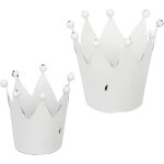 Tianyi - lot de 2 couronnes en mtal - couronne dcorative blanche - dcoration de mariage - grande - ...