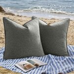 Tianyi - lot de 2 housses de coussin dcoratives impermables en polyester pour jardin, canap, salon, ...