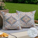 Tianyi - lot de 2 housse de coussin impermable 45x45 cm beige style rustique - confortable et durable, ...