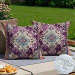 Tianyi - lot de 2 housse de coussin impermable 45x45 cm violet style rustique - confortable et durable, ...