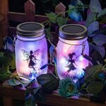 Tianyi - lot de 2 lanternes solaires en pot  suspendre pour jardin, table, cour, terrasse, pelouse(multicolor ...