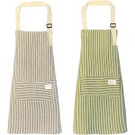 Tianyi - 2 pices tablier cuisine, 72cmx68cm reglable tablier de menage, tablier en coton et lin etanche ...
