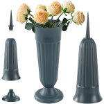 Tianyi - lot de 2 vases funéraires avec piquet et socle - vase de cimetière avec piquet de 11 cm - en ... Tianyi - lot de 2 vases funéraires avec piquet et socle - vase de cimetière avec piquet de 11 cm - en ...
