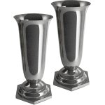 Tianyi - lot de 2 vases funraires avec socle - dcoration funraire - en plastique (graphite, Ø 13 ...