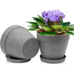 Tianyi - 20 cm pots avec soucoupes et trous de drainage, pot de plante plastique aspect terre cuite, ... Tianyi - 20 cm pots avec soucoupes et trous de drainage, pot de plante plastique aspect terre cuite, ...