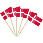 Tianyi - 200pcs cure - dent drapeau de danemark, pic danois pour topper de coupe, euro football match, ...