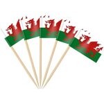 Tianyi - 200pcs drapeau cure - dent pays de galles, pic drapeau gallois pour topper de coupe, cure dent ...