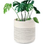 Tianyi - 20cm pot de fleurs de avec doublure, panier de rangement tissé en coton cache pot plante interieur ... Tianyi - 20cm pot de fleurs de avec doublure, panier de rangement tissé en coton cache pot plante interieur ...