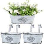 Tianyi - 2pcs pots de fleur suspendus en métal 27cm blanc grands pots de plantes à suspendre avec deux ... Tianyi - 2pcs pots de fleur suspendus en métal 27cm blanc grands pots de plantes à suspendre avec deux ...