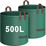 Tianyi - 2x sac dechets verts 500l, resistant indchirables sac jardinage dechets avec 4 poignes rsistantes, ...