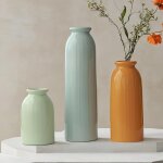 Tianyi - lot de 3 petits vases en cramique pour la dcoration, 25 cm, orange, jaune, blanc (color)