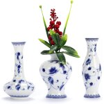 Tianyi - lot de 3 petits vases en porcelaine emaills fambe - vase a fleurs classique en cramique pour ...