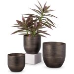 Tianyi - lot de 3 pots de fleurs en acier galvanisé, parfaits pour la décoration moderne et les pots ... Tianyi - lot de 3 pots de fleurs en acier galvanisé, parfaits pour la décoration moderne et les pots ...
