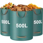 Tianyi - lot de 3 sacs  dchets de jardin, 500 l x 3 sacs de jardin rsistants avec poignes, sacs de ...