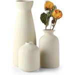 Tianyi - lot de 3 vases en cramique noir - petits vases a fleurs pour dcor, maison de ferme rustique ...