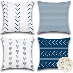 Tianyi - lot de 4 exterieur housse coussin 50x50 cm impermeable gomtrique coussins canape decoratif ...