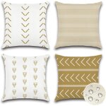 Tianyi - lot de 4 exterieur housse coussin 50x50 cm impermeable gomtrique coussins canape decoratif ...