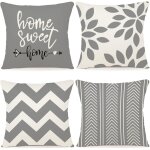 Tianyi - lot de 4 housses de coussin dcoratives en lin pour chambre  coucher, canap, chaise, lit, ...