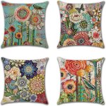 Tianyi - lot de 4 housses de coussin dcoratives, respirantes, colores, pour canap, voiture, maison, ...