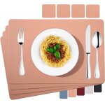 Tianyi - lot de 4 set de table en pu cuir, dessous rose sets de table, lavable antidrapant impermeable ...