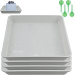 Tianyi - lot de 4 soucoupes carrées de 30 cm pour pots de moins de 26cm pour pots de fleurs d'intérieur ... Tianyi - lot de 4 soucoupes carrées de 30 cm pour pots de moins de 26cm pour pots de fleurs d'intérieur ...