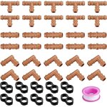 Tianyi - 40 pices raccord d'irrigation 16mm pour tubes, 10 ts, 10 couplages, 10 coudes et 10 bouchons ...