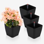 Tianyi - 4pcs pot à réserve d'eau interieur noir, pot de fleur auto arrosage 13, 7 * 13, 5 cm, bac à ... Tianyi - 4pcs pot à réserve d'eau interieur noir, pot de fleur auto arrosage 13, 7 * 13, 5 cm, bac à ...