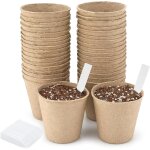 Tianyi - 50 pices 8cm pot de culture pour semis, peti pot pour plantation, godets de rempotage degradable, ...