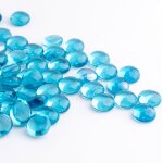 Tianyi - 50 pices pierres prcieuses en verre, pierres de mancala bleu de mer perles de marbre a fond ...