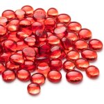 Tianyi - 50 pices pierres prcieuses en verre, pierres rouges de mancala perles de marbre avec fond ...