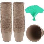 Tianyi - 60pcs pots de tourbe, pots de graines, 8cm pots de semis biodgradables pour semis, herbes, ...