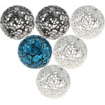 Tianyi - boules de verre en mosaque 6pcs / 6cm orbes crpiter des balles table centre de table nol ...
