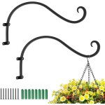 Tianyi - crochet mural pour plantes en mtal [2 pcs], 12 pouces support de suspension en forme s solide, ...