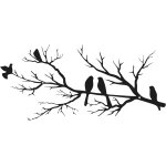 Tianyi - dcoration murale d'oiseaux en mtal, oiseaux vifs sur branche, dcoration murale en forme de ...