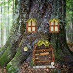 Tianyi - fe gnome miniature pour la maison - fentre et porte - portes et fentres lumineuses en rsine ...