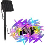 Tianyi - guirlande lumineuse solaire, 20led libellule string lights chane de lumire extrieure pour ...