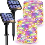 Tianyi - guirlande lumineuse solaire extrieure, 12m 120 led solaire 8 modes guirlande guinguette solaire ...