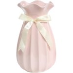Tianyi - hauteur 24 cm vase conique en cramique rose pour pampas, grand moderne haut vase decoratif ...
