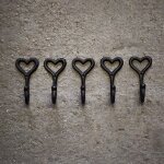 Tianyi - homezone 5 pièces style vintage fonte noire support mural loveheart crochet porte manteau rangement ... Tianyi - homezone 5 pièces style vintage fonte noire support mural loveheart crochet porte manteau rangement ...
