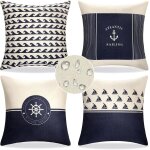 Tianyi - housse de coussin 40 x 40, housses de coussin vagues bleues exterieur impermeable, lot de 4 ... Tianyi - housse de coussin 40 x 40, housses de coussin vagues bleues exterieur impermeable, lot de 4 ...