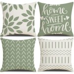Tianyi - housses de coussin, housses de coussin 50x50 lot de 4 taie d'oreiller carre vert clair housses ...
