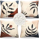 Tianyi - housse coussin housse de coussin 50x50 lin exterieur impermeable bohme abstrait feuille motif ...