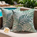 Tianyi - housse de coussin extrieur impermable 40x40 cm dcoratif canap coussin jardin t vert feuilles ...