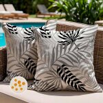 Tianyi - housse de coussin extrieur impermable 45x45 cm dcoratif canap coussin jardin et noir et ...