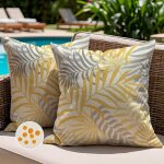 Tianyi - housse de coussin extrieur impermable 50x50 cm dcoratif canap coussin jardin et jaune et ...