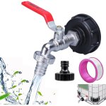 Tianyi - ibc robinet cuve 1000l, robinet recuperateur eau de pluie, robinet de tuyau d'arrosage 3 / 4  ...