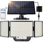 Tianyi - lampe solaire exterieur detecteur de mouvement, 212 led lumire solaire extrieure avec tlcommande, ...
